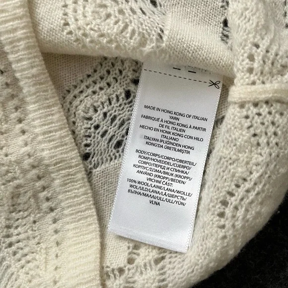 VINTAGE RALPH LAUREN BLUE LABEL MOCK NECK POINTELLE WOOL SWEATER WOMEN SIZE S
